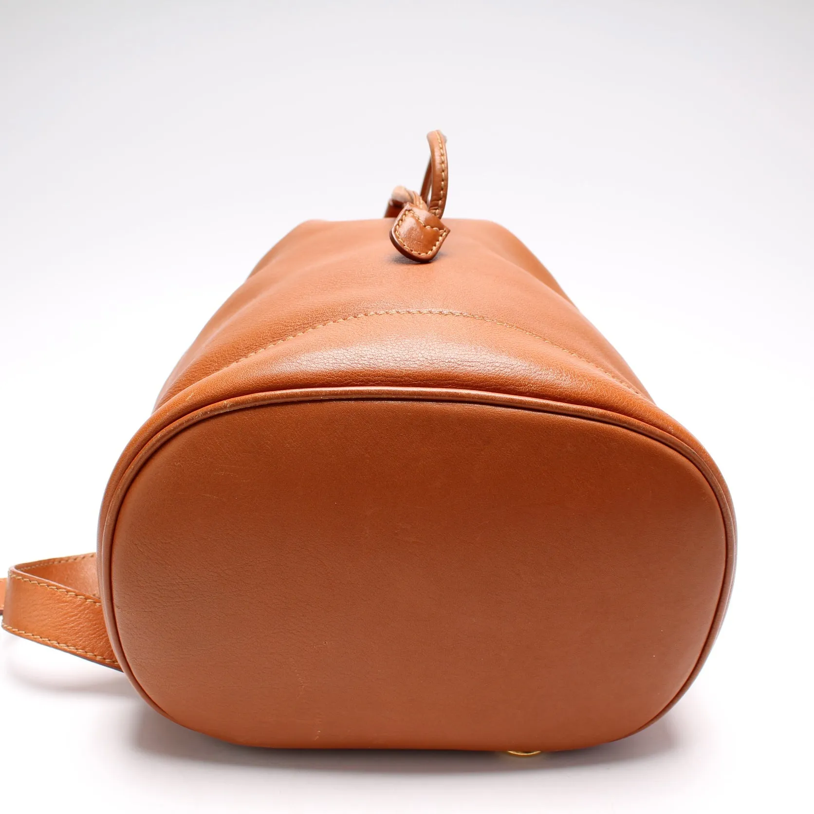 003-113 Bamboo Leather Drawstring Sling Bag Vintage