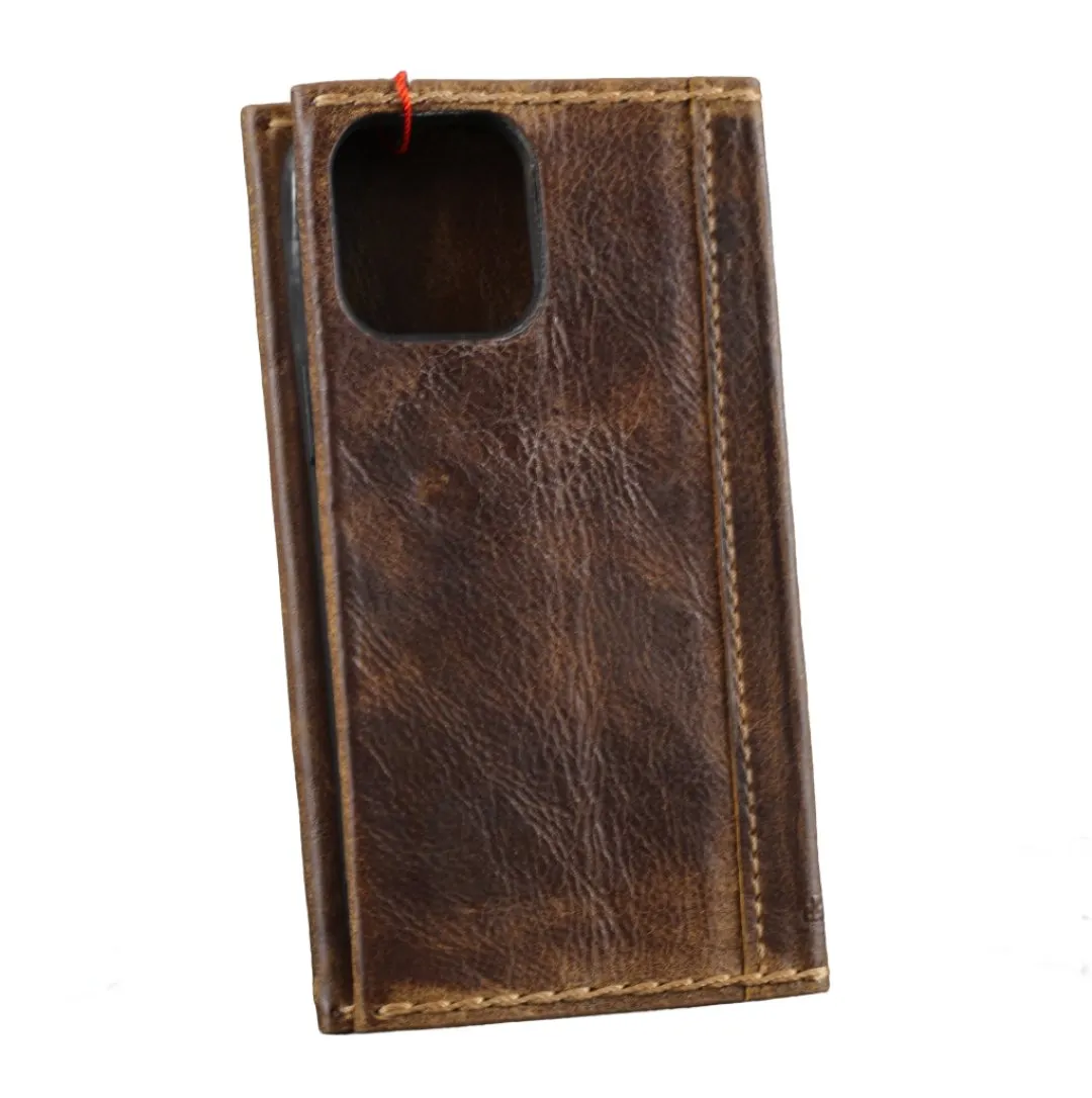 ARICHI Premium Leather Wallet Phone Case for OnePlus Open, 8, 8 Pro, 9, 9 Pro, and 12 - Handmade Vintage Book-Style Cover