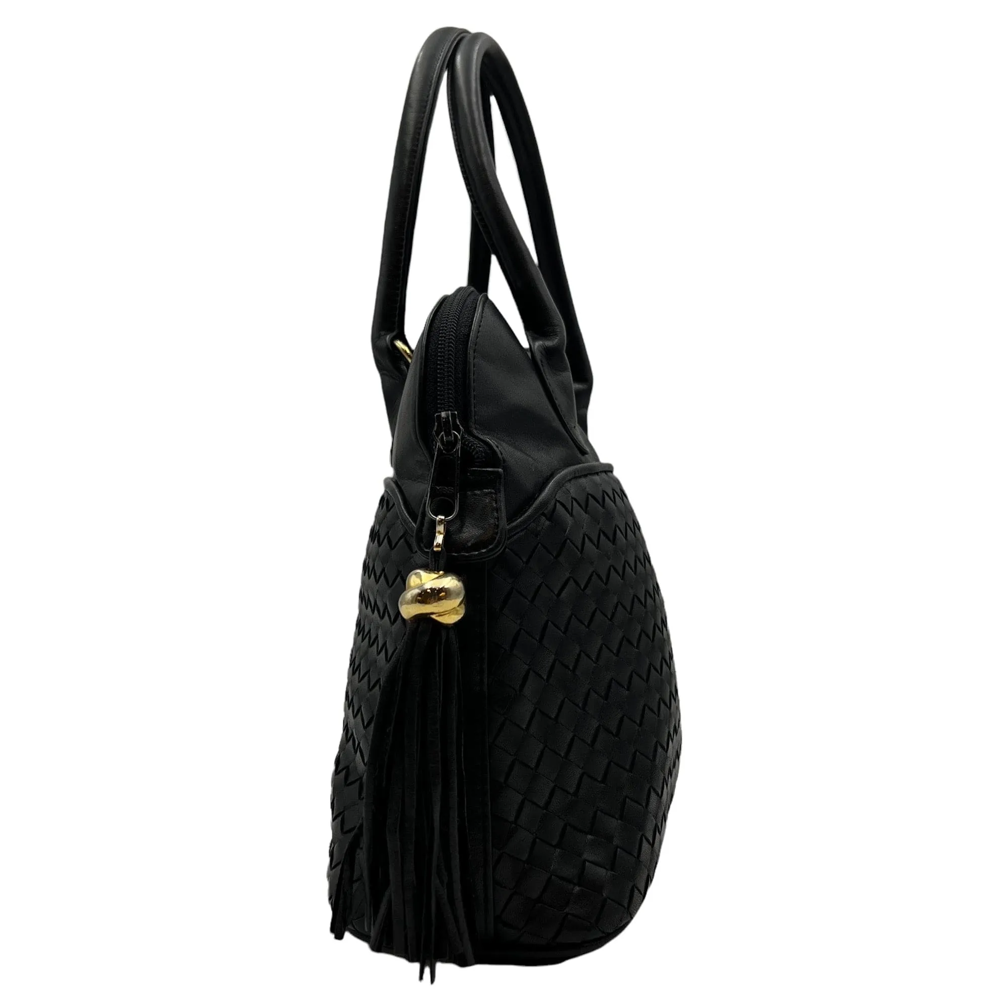 ASPECTS Vegan Handle Bag with Tassel - Black