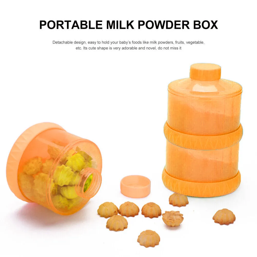 Baby Moo 3 Layer Portable BPA Free Milk Powder Container - Orange