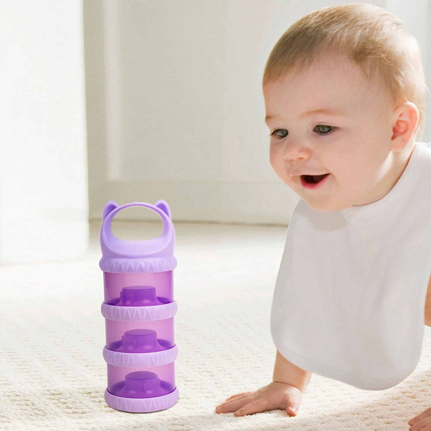 Baby Moo 3 Layer Portable BPA Free Milk Powder Container - Purple