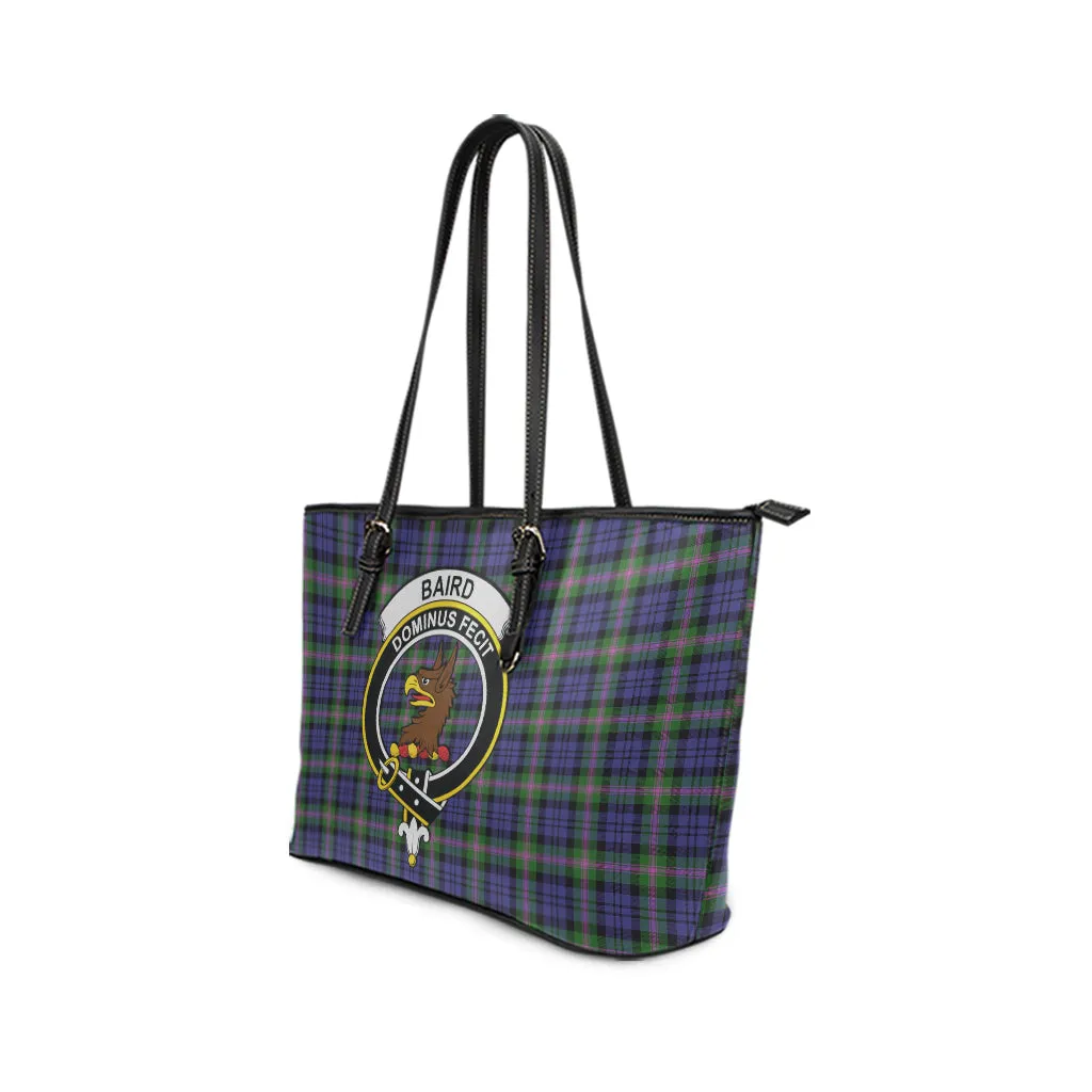 Baird Modern Tartan Leather Tote Bag with Family Crest