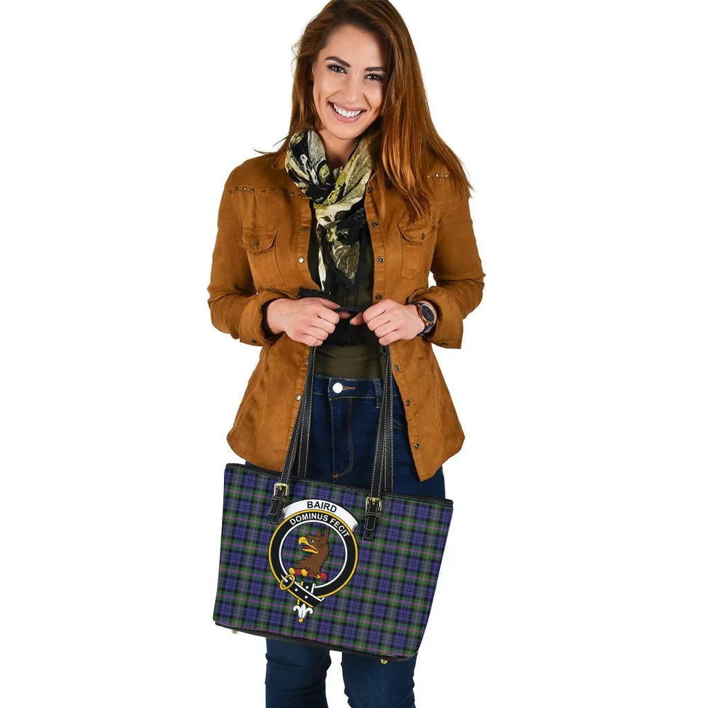 Baird Modern Tartan Leather Tote Bag with Family Crest