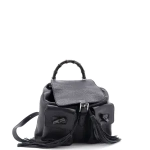 Bamboo Tassel Backpack Leather Medium
