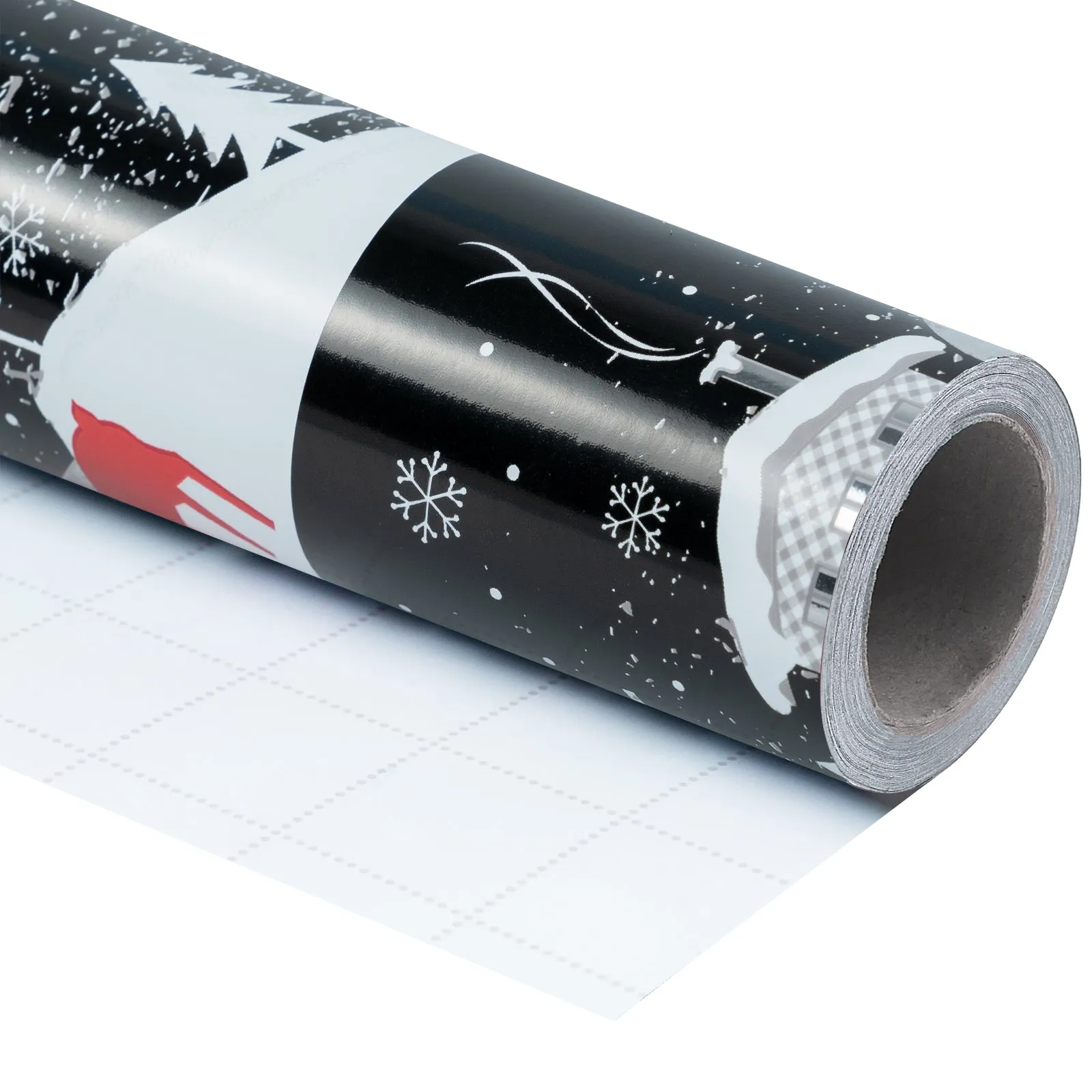 Black Winter Reindeer Foil Christmas Wrapping Paper Roll