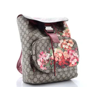 Buckle Backpack Blooms Print GG Coated Canvas Medium