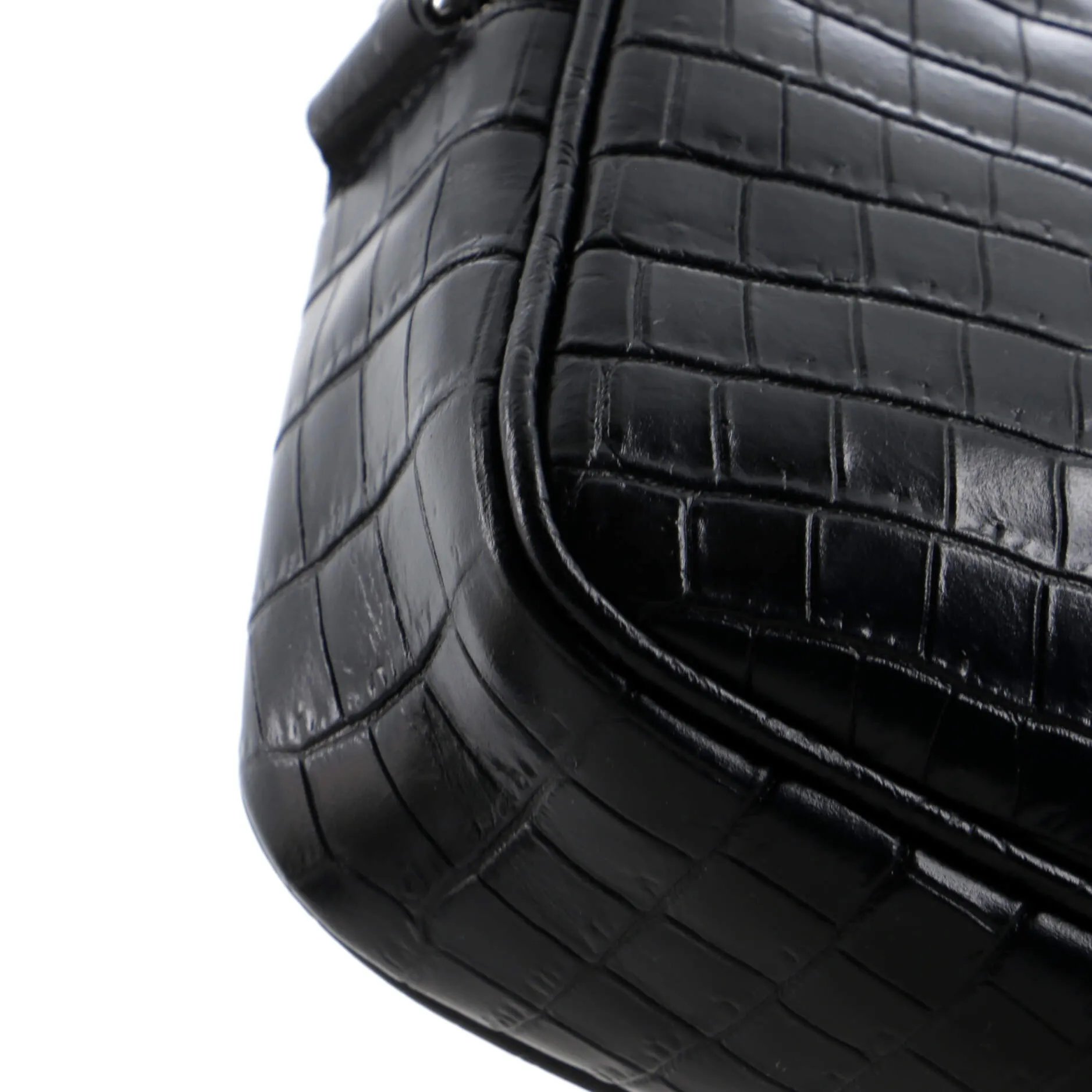 Camp Camera Bag Crocodile Embossed Leather Mini