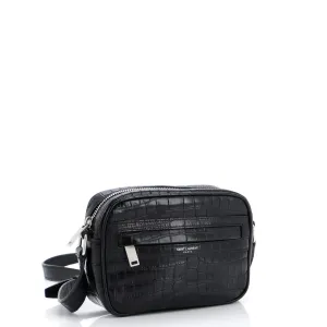 Camp Camera Bag Crocodile Embossed Leather Mini