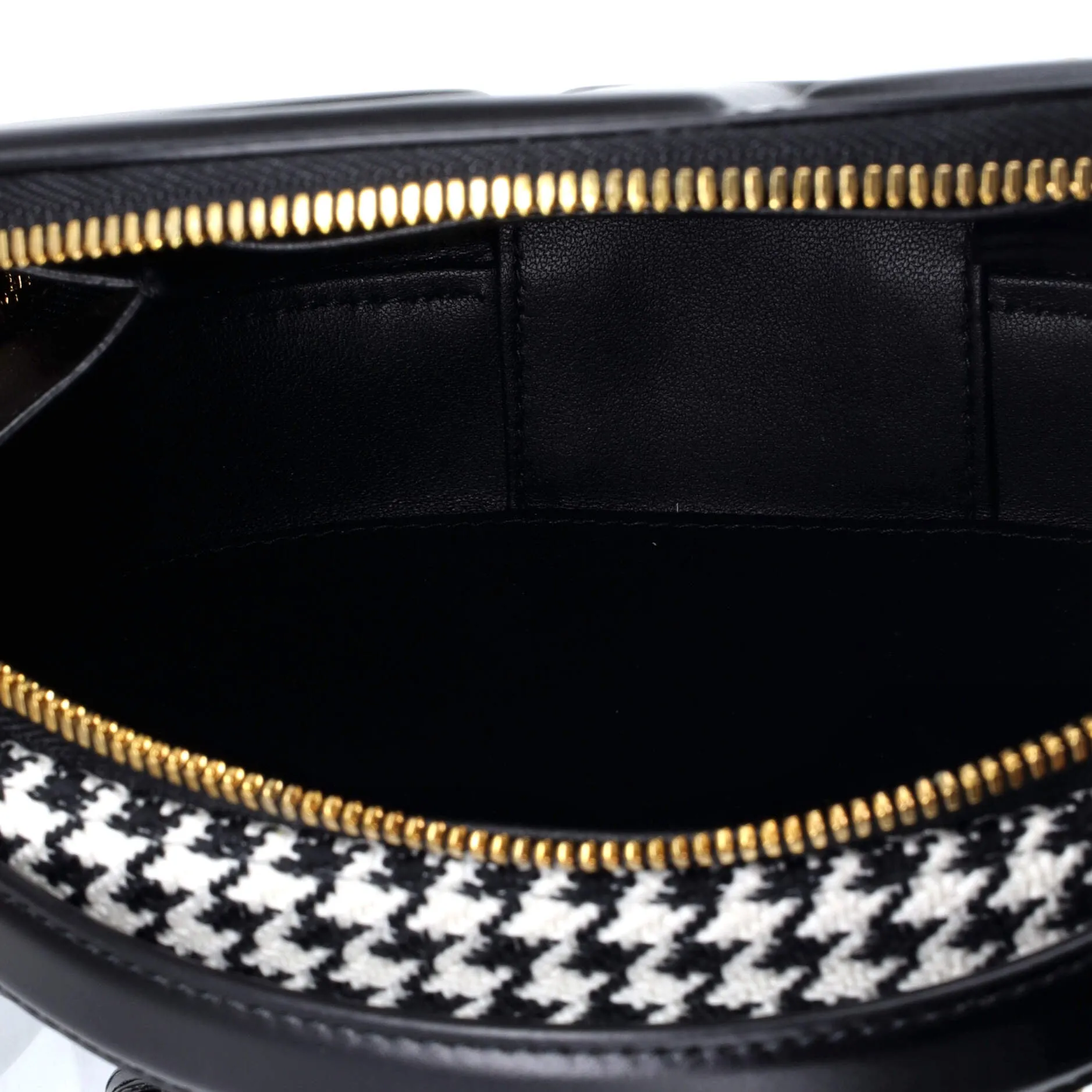 CD Signature Oval Camera Bag Houndstooth Canvas and Leather