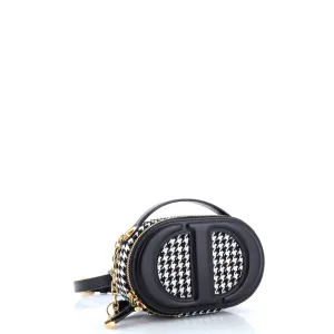 CD Signature Oval Camera Bag Houndstooth Canvas and Leather