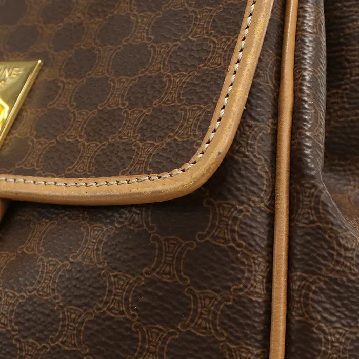 CELINE Backpack Vintage macadam PVC/Tanned Leather Brown beige Women