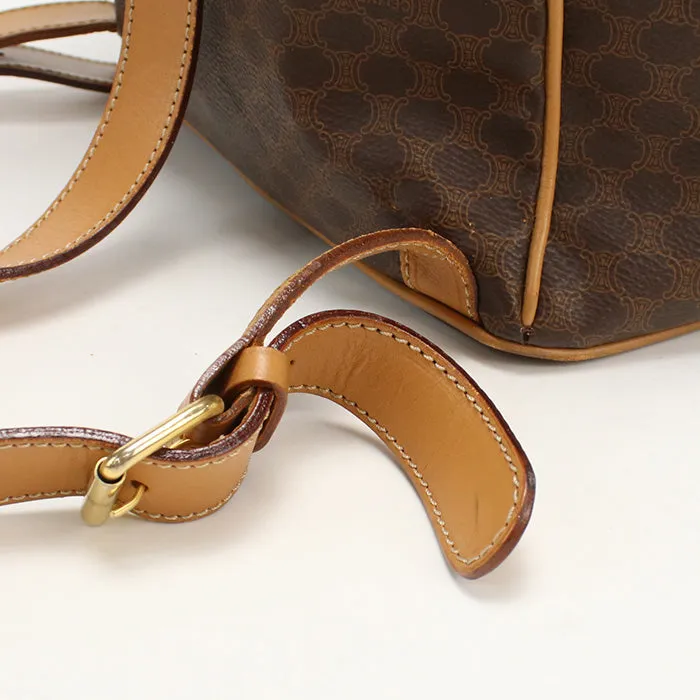 CELINE Backpack Vintage macadam PVC/Tanned Leather Brown beige Women