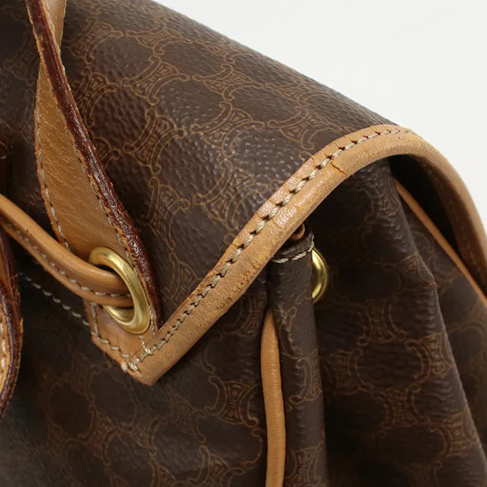 CELINE Backpack Vintage macadam PVC/Tanned Leather Brown beige Women