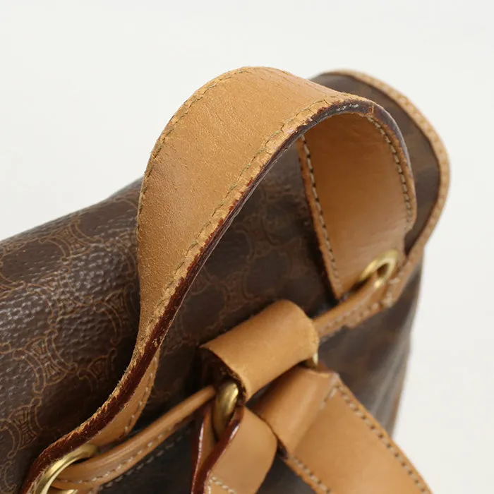 CELINE Backpack Vintage macadam PVC/Tanned Leather Brown beige Women