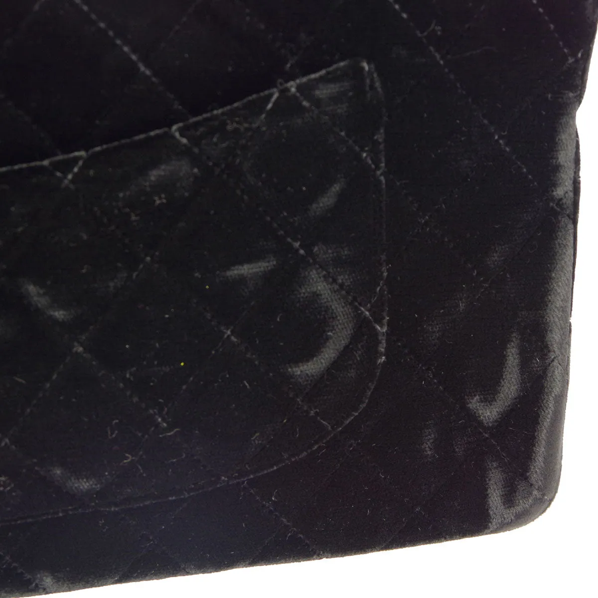 Chanel * 1991-1994 Black Velvet Medium Classic Flap Handbag
