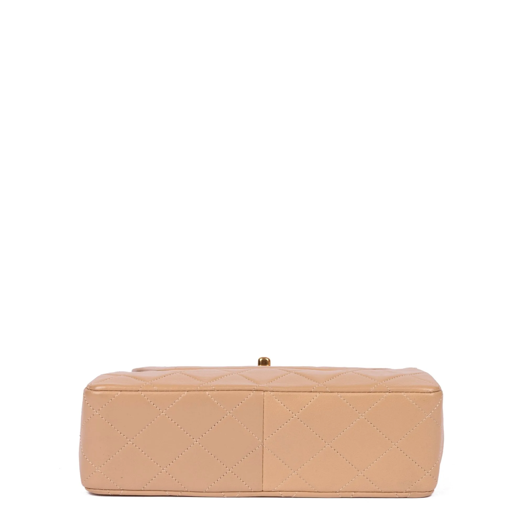 Chanel Beige Quilted Lambskin Vintage Mini Flap Bag with Wallet Shoulder Bag