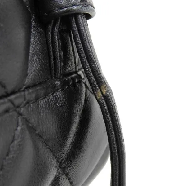 Chanel CC Quilted Leather Drawstring Backpack Leather Backpack A91121 in Good condition