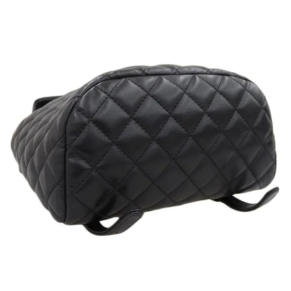 Chanel CC Quilted Leather Drawstring Backpack Leather Backpack A91121 in Good condition