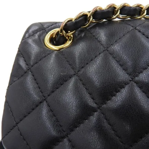 Chanel CC Quilted Leather Drawstring Backpack Leather Backpack A91121 in Good condition
