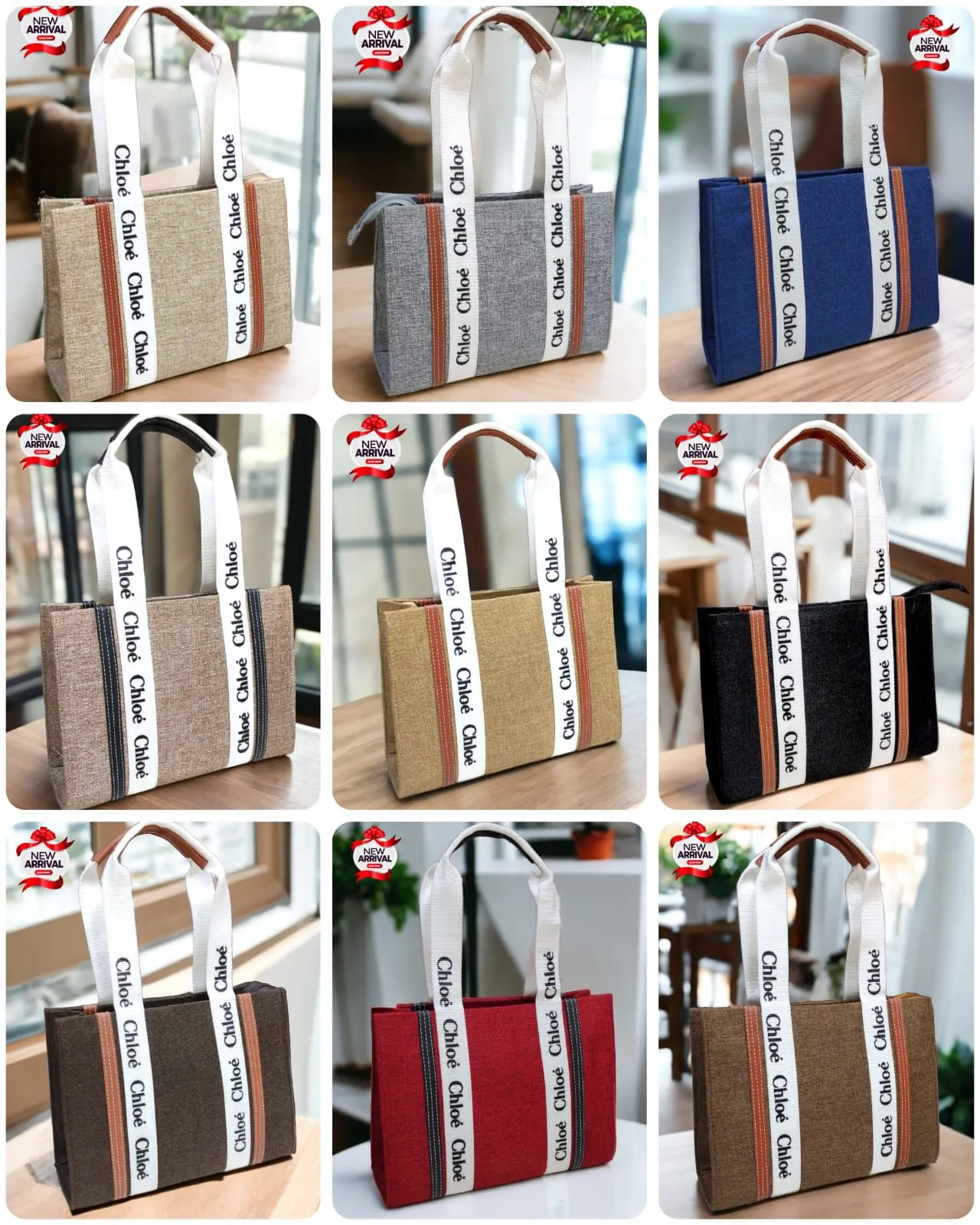 Chloe-Inspired Tote Bag for Girls with Unique Design (Beige-C)