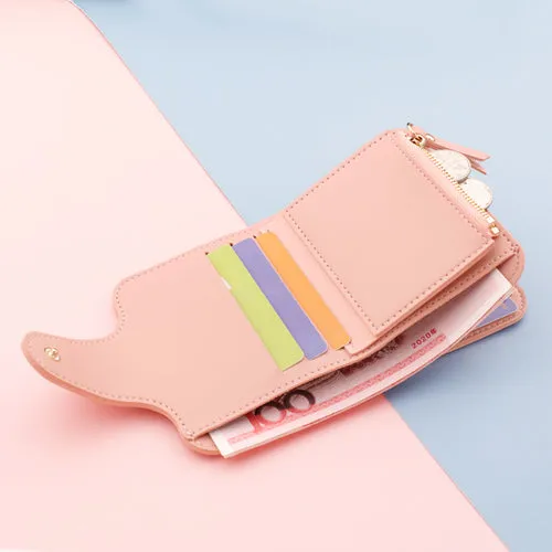 Compact Small & Cute Bi-Fold Wallet Coin Wallet For Women
