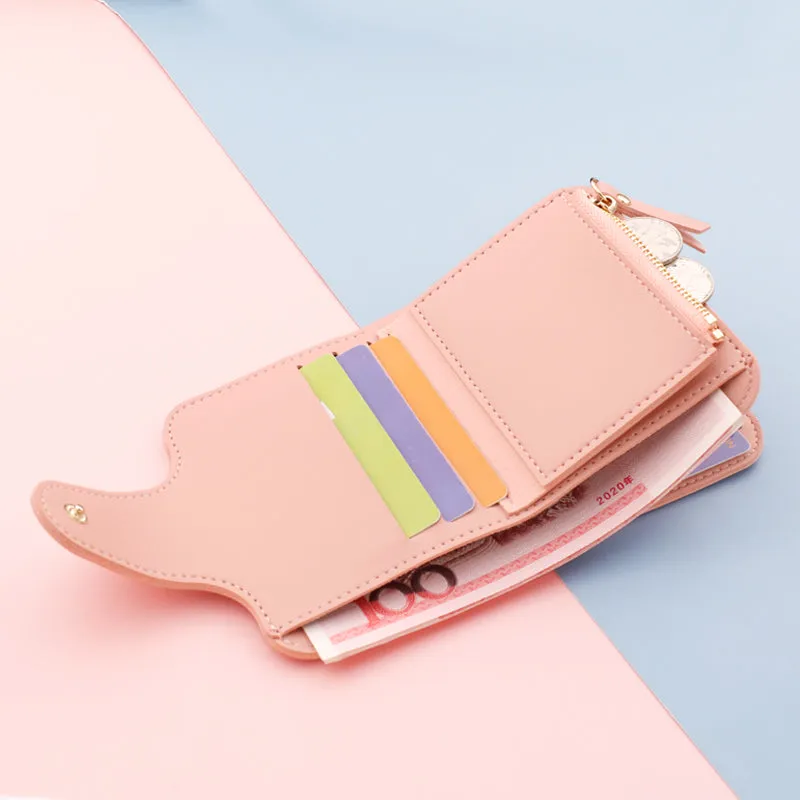 Compact Small & Cute Bi-Fold Wallet Coin Wallet For Women