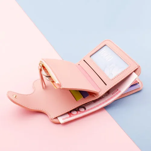 Compact Small & Cute Bi-Fold Wallet Coin Wallet For Women