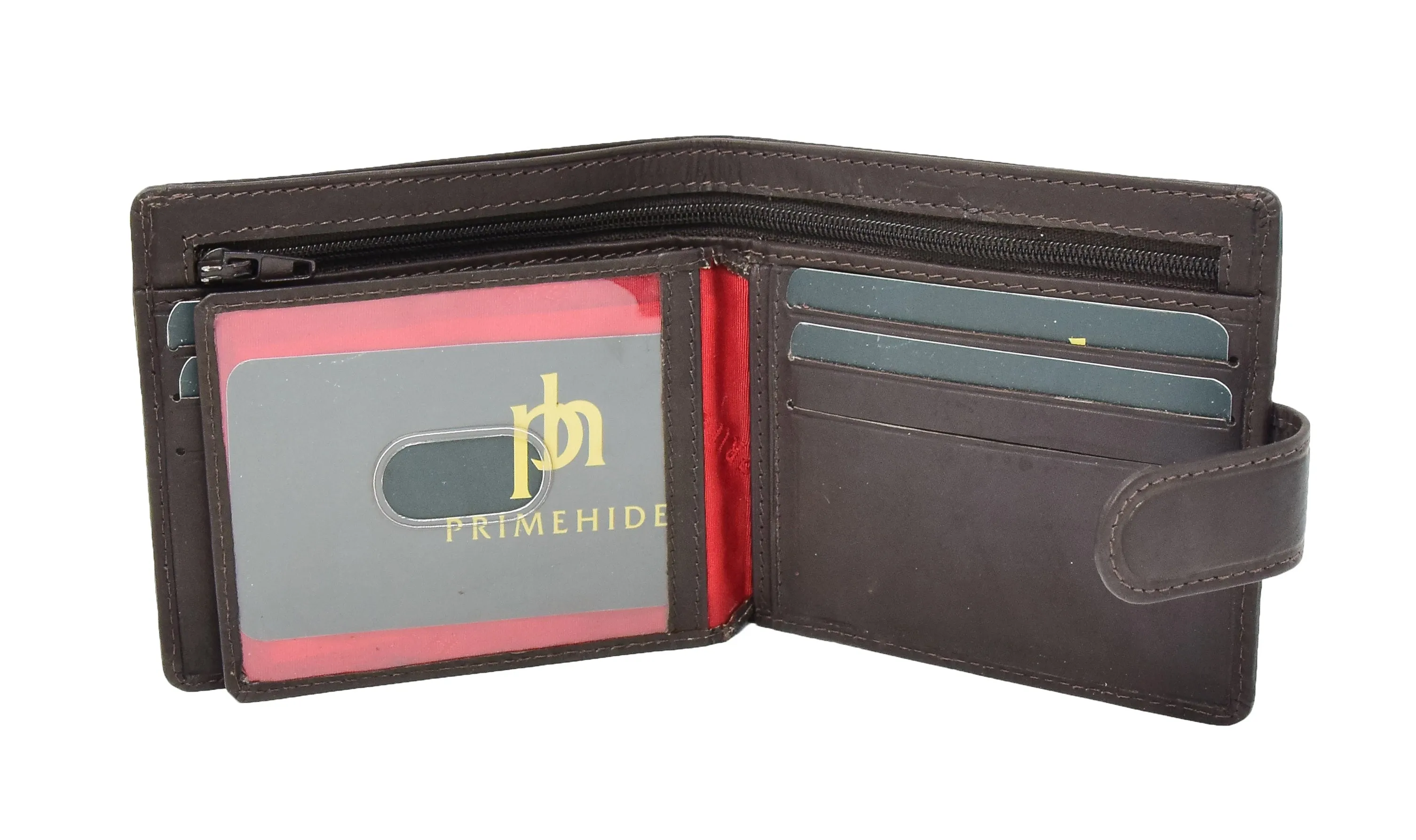 DR418 Men's Slim Folding Leather Wallet Brown
