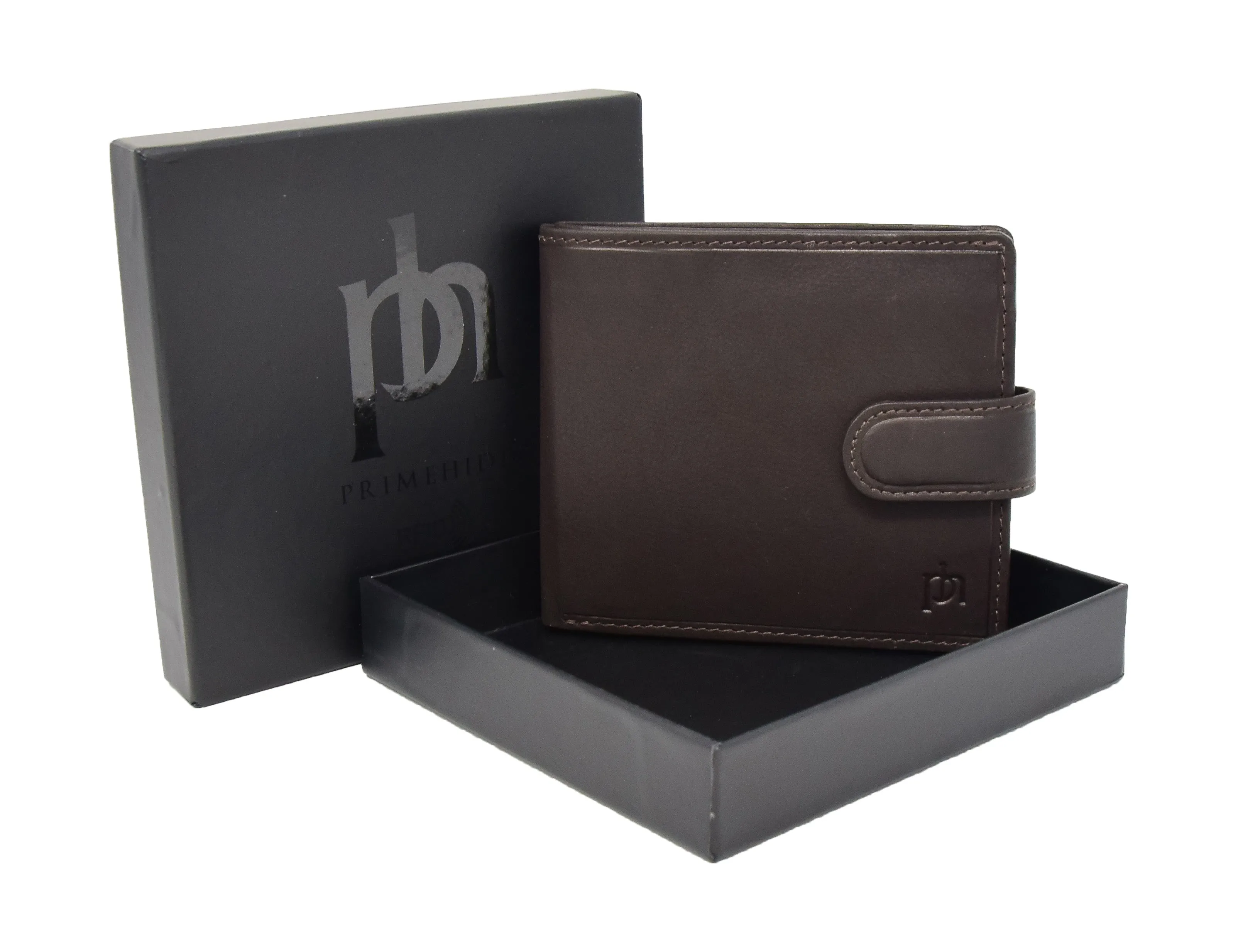 DR418 Men's Slim Folding Leather Wallet Brown