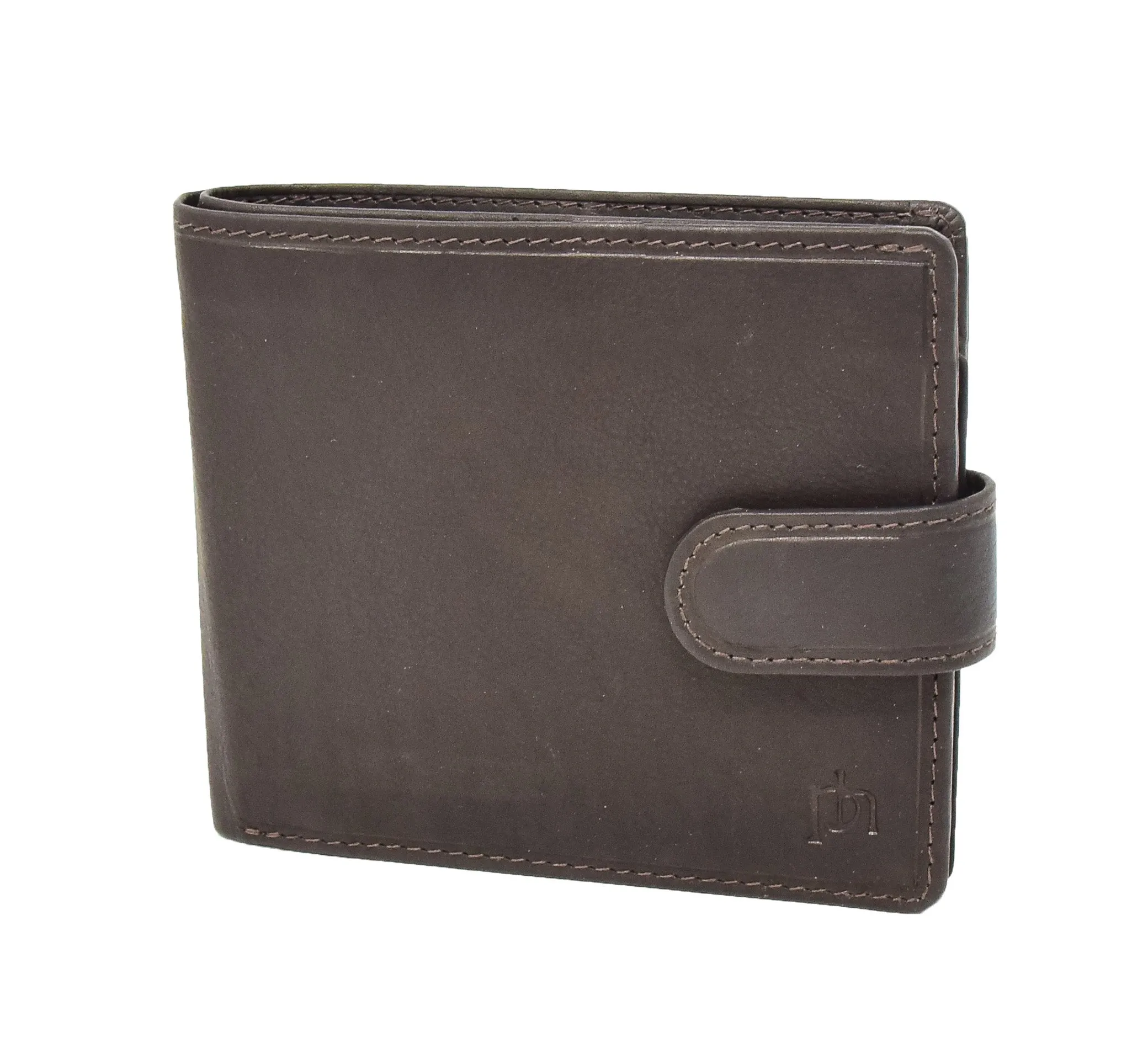 DR418 Men's Slim Folding Leather Wallet Brown