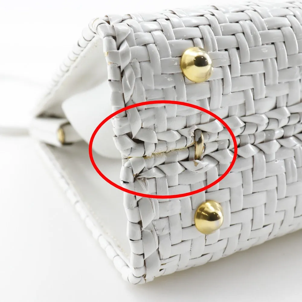 Fendi Leather Handbag White 2way