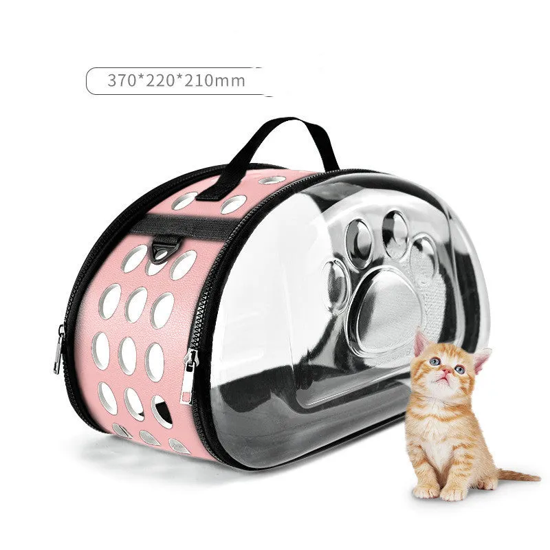 Foldable Cat Bag Breathable Portable Pet Carrier Bag Outdoor Travel Handbag for Cat Dog   / Bolsa plegable para gatos, bolsa de transporte portátil y transpirable para mascotas, bolso de viaje para exteriores para gatos y perros
