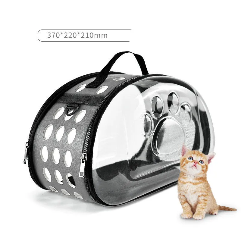 Foldable Cat Bag Breathable Portable Pet Carrier Bag Outdoor Travel Handbag for Cat Dog   / Bolsa plegable para gatos, bolsa de transporte portátil y transpirable para mascotas, bolso de viaje para exteriores para gatos y perros