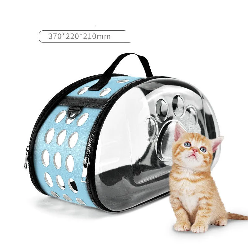 Foldable Cat Bag Breathable Portable Pet Carrier Bag Outdoor Travel Handbag for Cat Dog   / Bolsa plegable para gatos, bolsa de transporte portátil y transpirable para mascotas, bolso de viaje para exteriores para gatos y perros