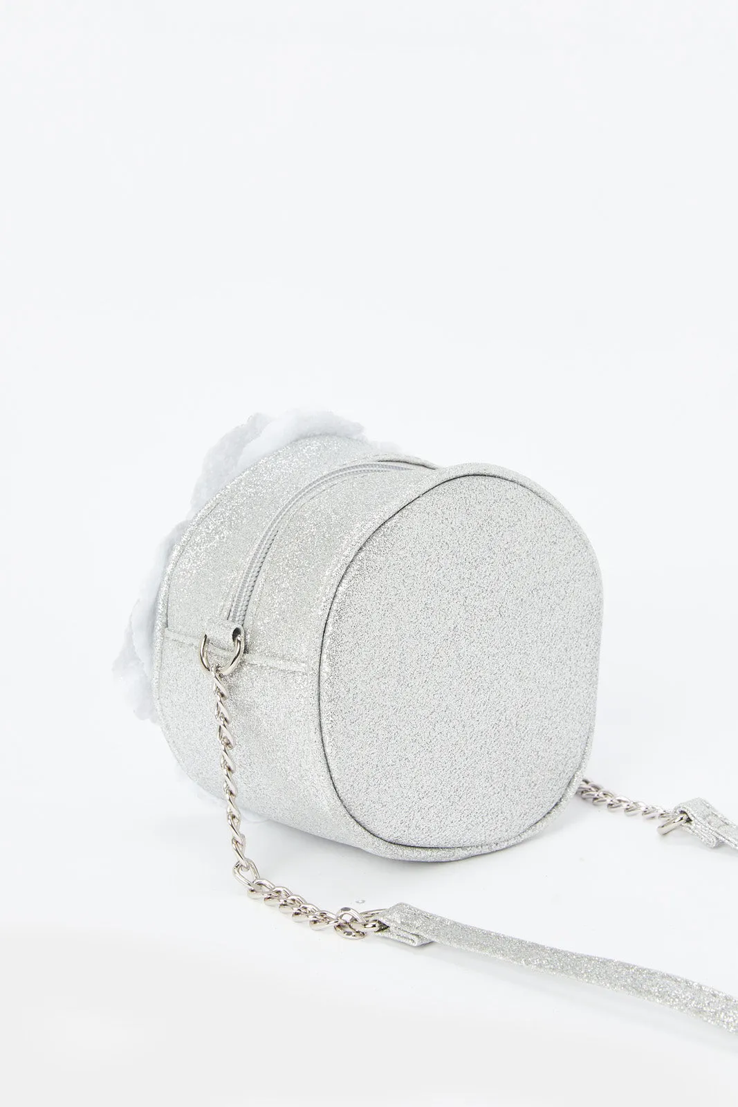 Girls Silver Embellished Cross Body Bag