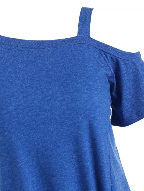 Graceful Cold Shoulder Tunic Tee