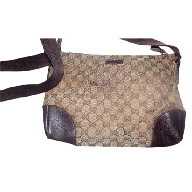 Gucci Guccissima Print Leathercanvas Cross Bodymessenger Purse Brown Gg Supreme Canvas Messenger Bag