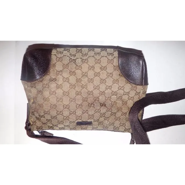 Gucci Guccissima Print Leathercanvas Cross Bodymessenger Purse Brown Gg Supreme Canvas Messenger Bag