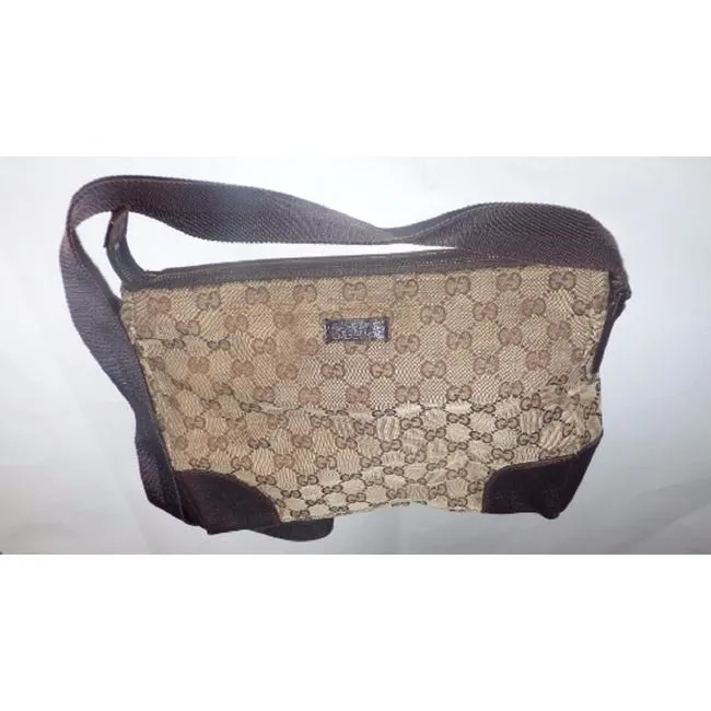 Gucci Guccissima Print Leathercanvas Cross Bodymessenger Purse Brown Gg Supreme Canvas Messenger Bag