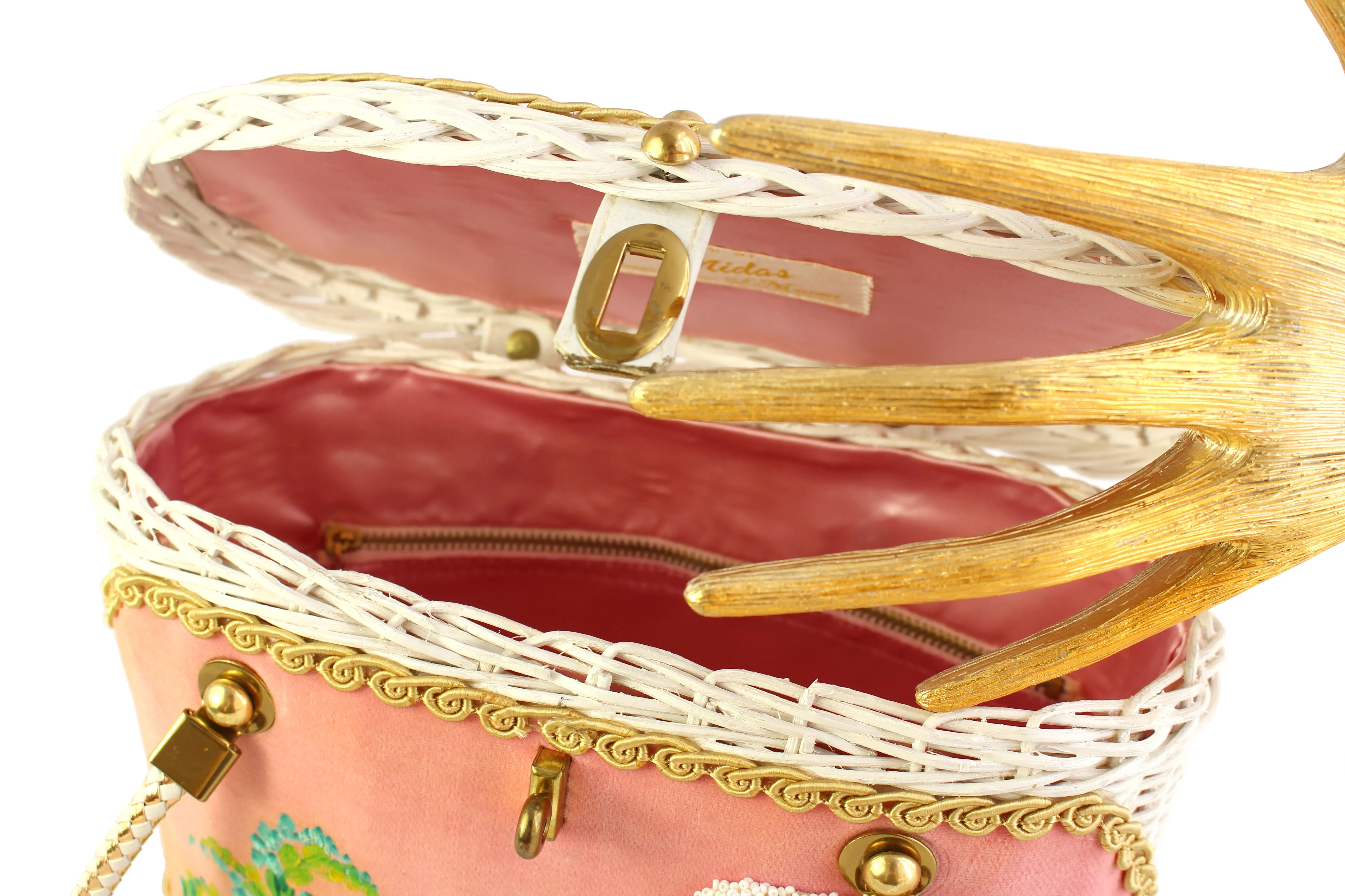 MIDAS OF MIAMI poodle wicker handbag