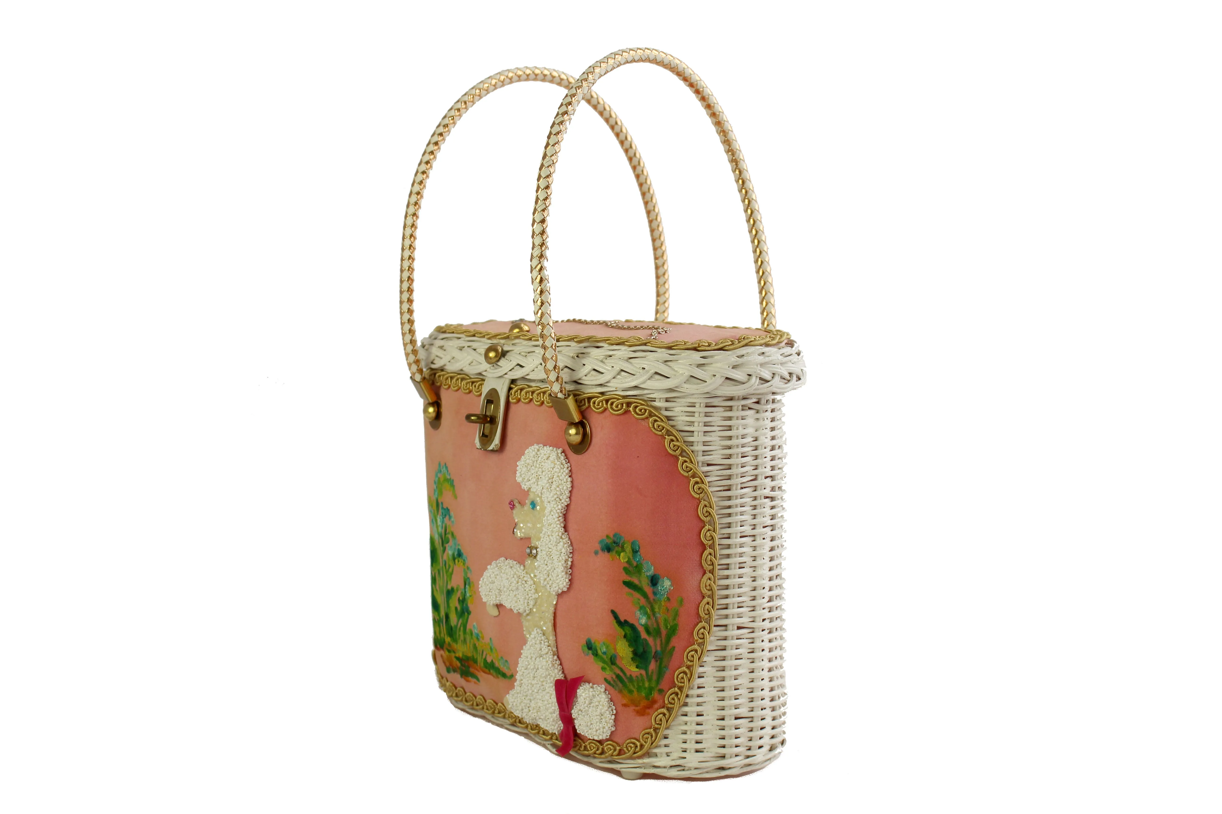 MIDAS OF MIAMI poodle wicker handbag