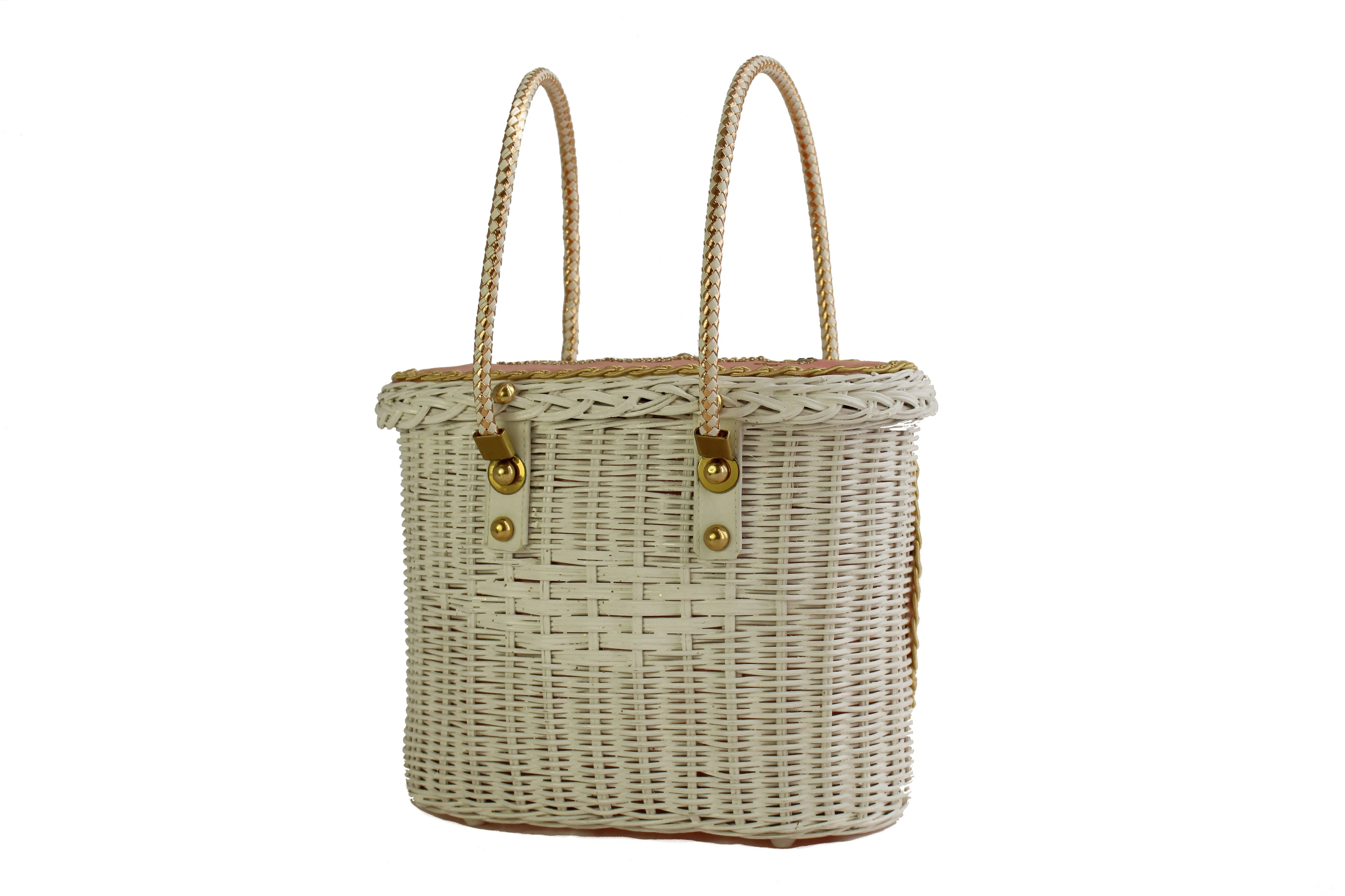 MIDAS OF MIAMI poodle wicker handbag