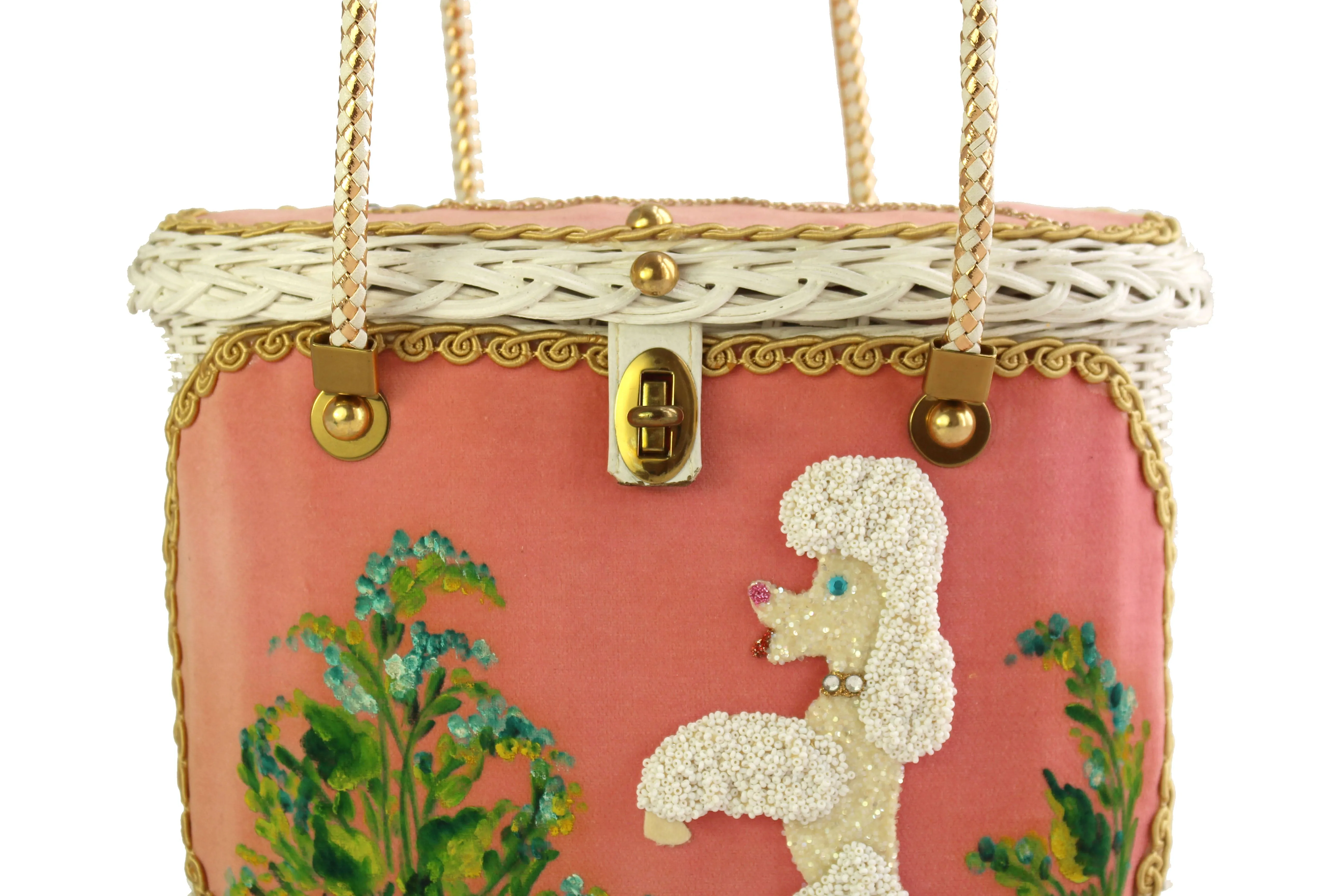 MIDAS OF MIAMI poodle wicker handbag