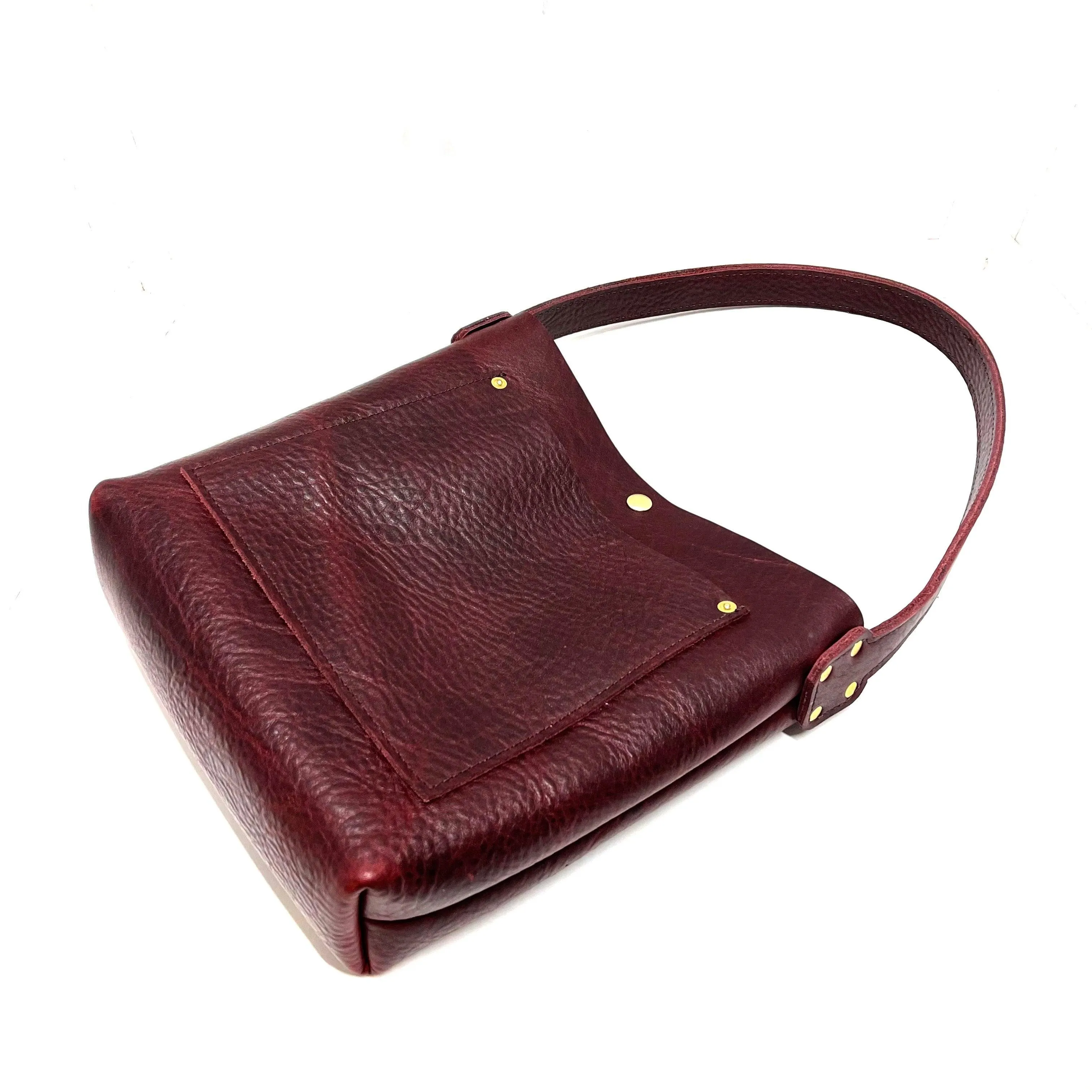 Mini Hobo Tote in Burgundy