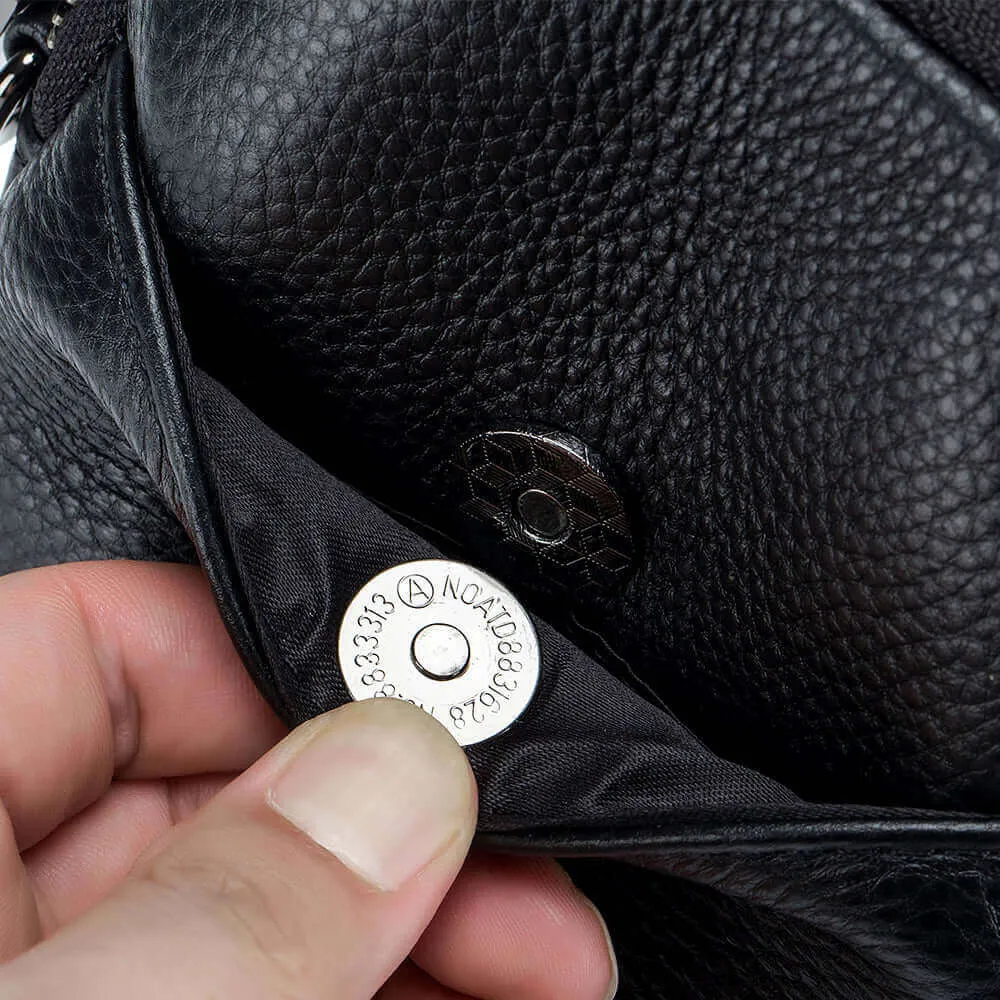 Mini Leather Phone Shoulder Crossbody Bag with Decorative Buckle