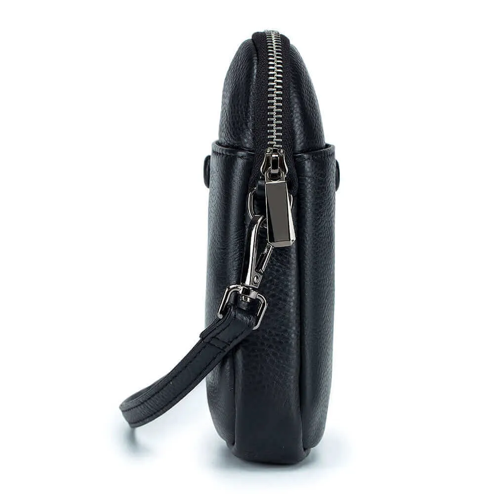 Mini Leather Phone Shoulder Crossbody Bag with Decorative Buckle