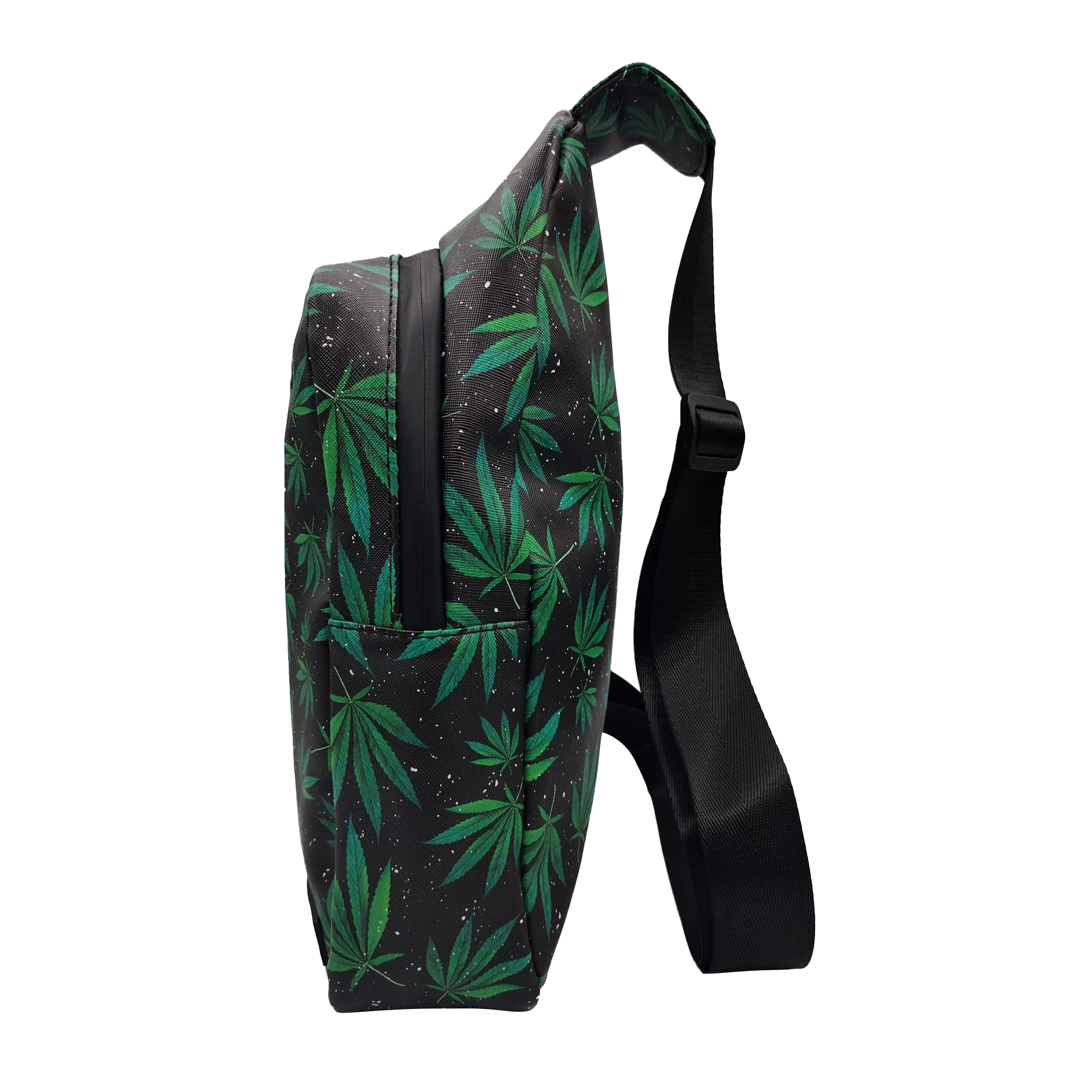 PREMIUM SAFFIANO LEATHER SHOULDER BAG l GREEN LEAFS