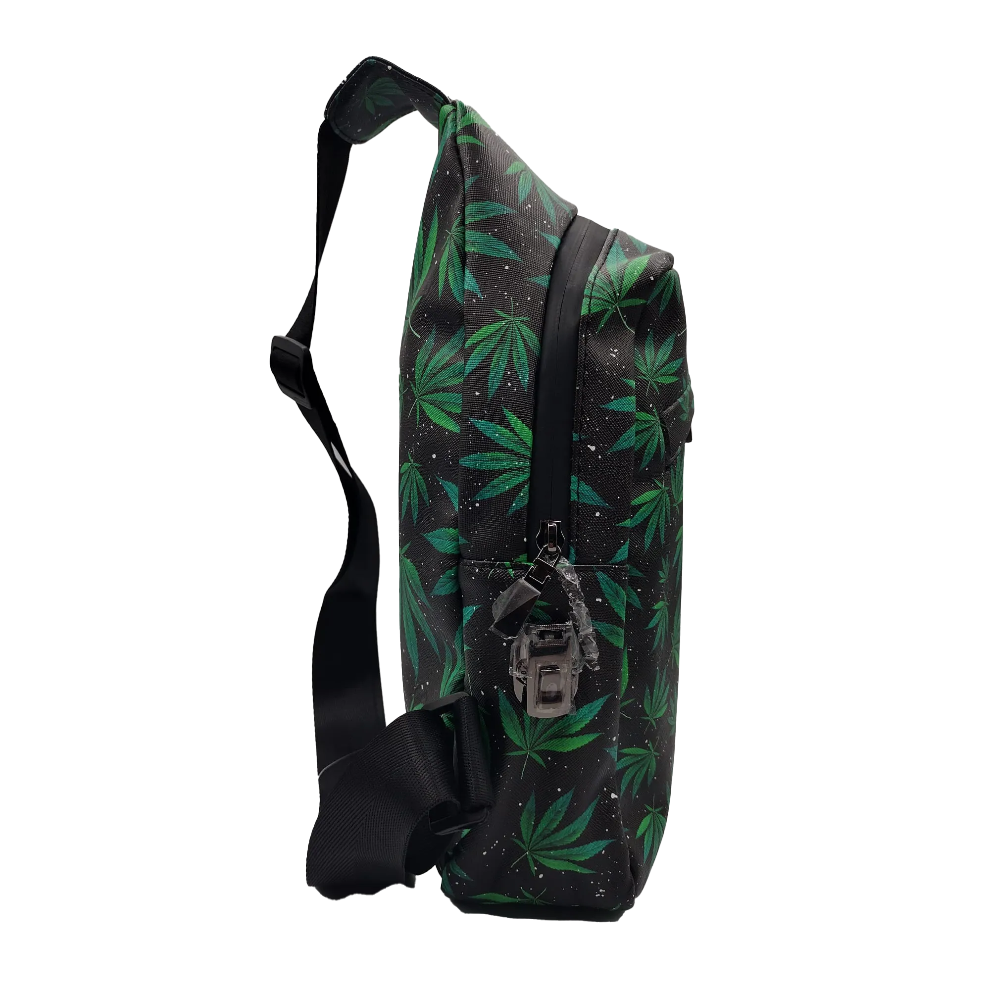 PREMIUM SAFFIANO LEATHER SHOULDER BAG l GREEN LEAFS