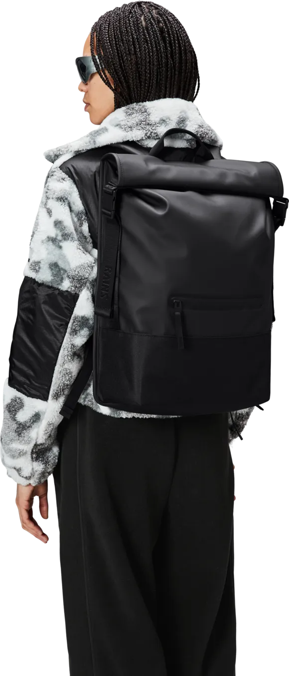 Rains Trail Rolltop Backpack Black | Buy Rains Trail Rolltop Backpack Black here | Outnorth