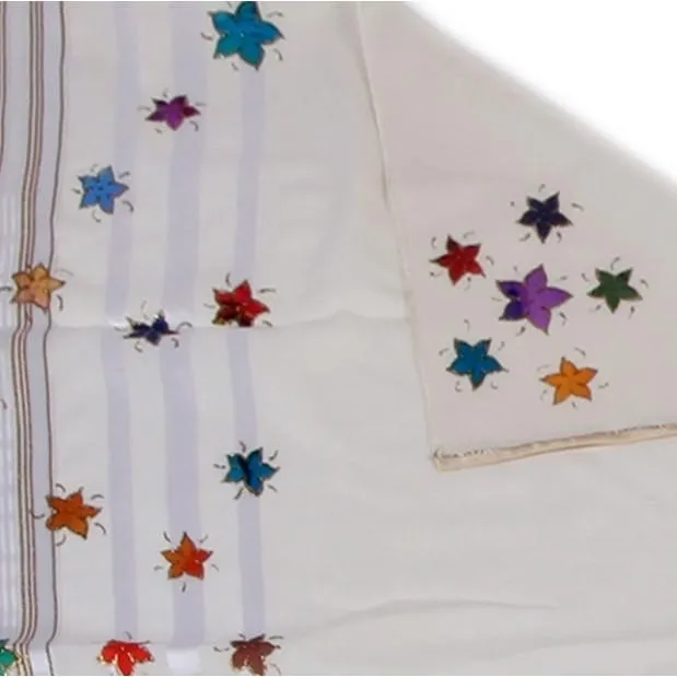 Tallit Set - Stars Hand Painted 3 Piece Set